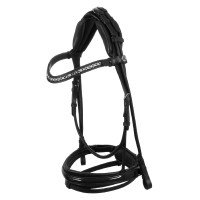 Bridão Damigella em couro de bezerro Acavallo Preto / branco