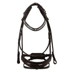 Bridão Damigella em couro de bezerro Acavallo Castanho / castanho