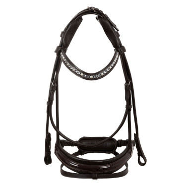 Bridão Damigella em couro de bezerro Acavallo Castanho / castanho