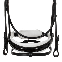 Bridão Damigella em couro de bezerro Acavallo Preto / branco