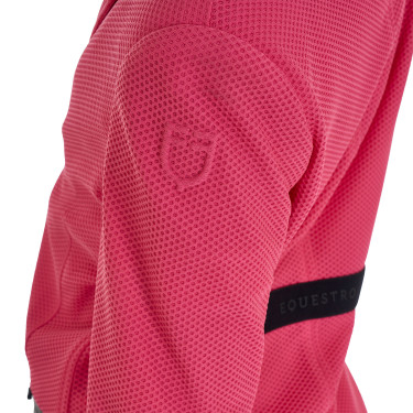 Casaco de competição três botões feminino em mesh Equestro Madressilva Rosa Casaco de competição três botões feminino em mesh Equestro Madressilva Rosa