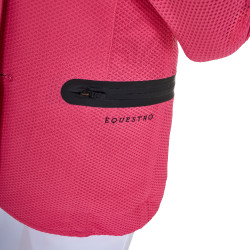 Casaco de competição três botões feminino em mesh Equestro Madressilva Rosa Casaco de competição três botões feminino em mesh Equestro Madressilva Rosa
