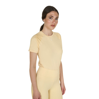 Camiseta técnica de treino feminina corte slim Equestro Sol Laranja