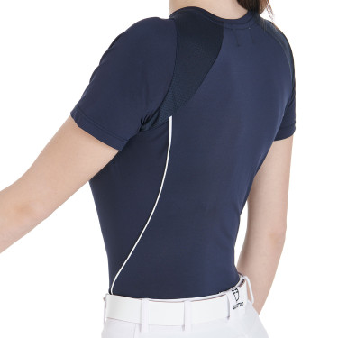 Camiseta técnica de treino feminina corte slim Equestro Blazer marinho Azul-marinho