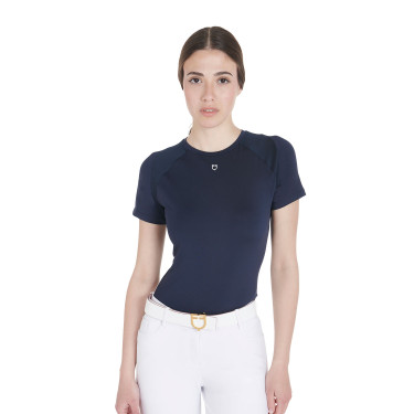 Camiseta técnica de treino feminina corte slim Equestro Blazer marinho Azul-marinho