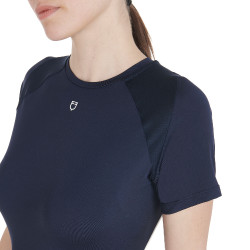 Camiseta técnica de treino feminina corte slim Equestro Blazer marinho Azul-marinho