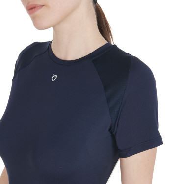 Camiseta técnica de treino feminina corte slim Equestro Blazer marinho Azul-marinho