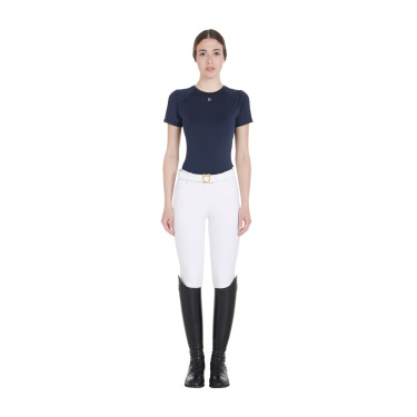 Camiseta técnica de treino feminina corte slim Equestro Blazer marinho Azul-marinho