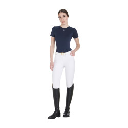 Camiseta técnica de treino feminina corte slim Equestro Blazer marinho Azul-marinho