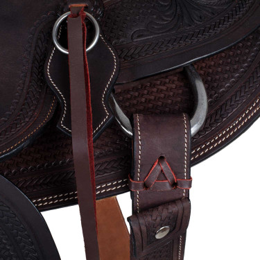 Sela western Wade com armação de madeira e barrigueira Denver Castanho