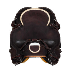 Sela western Wade com armação de madeira e barrigueira Denver Castanho