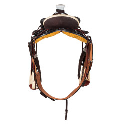 Sela western Wade com armação de madeira e barrigueira Denver Castanho