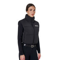 Colete curto com zíper feminino Equestro Preto