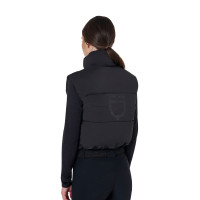 Colete curto com zíper feminino Equestro Preto