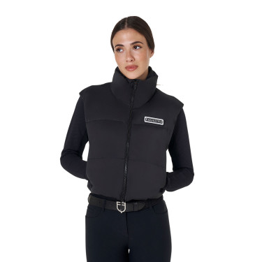 Colete curto com zíper feminino Equestro Preto Colete curto com zíper feminino Equestro Preto