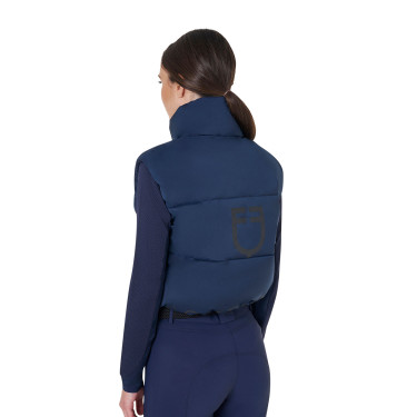 Colete curto com zíper feminino Equestro Blazer marinho Azul-marinho Colete curto com zíper feminino Equestro Blazer marinho Azul-marinho