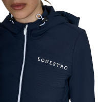 Casaco acolchoado feminino em mistura técnica Equestro Blazer marinho Azul-marinho
