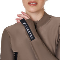 Polo Técnico de Treinamento Feminino de Manga Longa Equestro Rosa camafeu