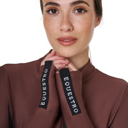 Polo Técnico de Treinamento Feminino de Manga Longa Equestro Castanho