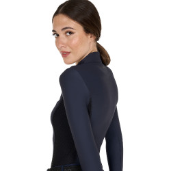 Polo Técnico de Treinamento Feminino de Manga Longa Equestro Blazer marinho Azul-marinho