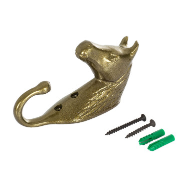 Gancho para Suporte de Cabeçada Cabeça de Cavalo em Alumínio Colorido Umbria Equitazione Ouro Gancho para Suporte de Cabeçada Cabeça de Cavalo em Alumínio Colorido Umbria Equitazione Ouro