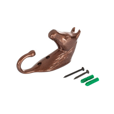 Gancho para Suporte de Cabeçada Cabeça de Cavalo em Alumínio Colorido Umbria Equitazione Castanho