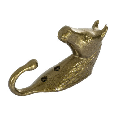Gancho para Suporte de Cabeçada Cabeça de Cavalo em Alumínio Colorido Umbria Equitazione Ouro