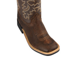 Botas Western Infantil Modelo Square Brown/Choco Pool's Botas Western Infantil Modelo Square Brown/Choco Pool's