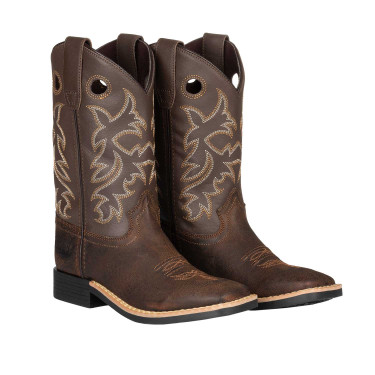 Botas Western Infantil Modelo Square Brown/Choco Pool's Botas Western Infantil Modelo Square Brown/Choco Pool's