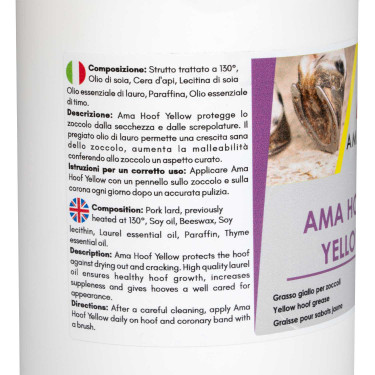 Graxa Amarela para Cascos Ama Hoof 1L Umbria Equitazione Amarelo