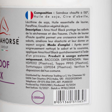 Graxa Amarela para Cascos Ama Hoof 1L Umbria Equitazione Preto Graxa Amarela para Cascos Ama Hoof 1L Umbria Equitazione Preto