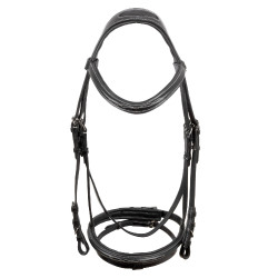 Bridão Supreme com Costura Contrastante e Rédeas Supreme Preto