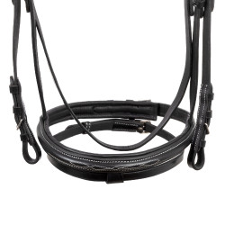 Bridão Supreme com Costura Contrastante e Rédeas Supreme Preto