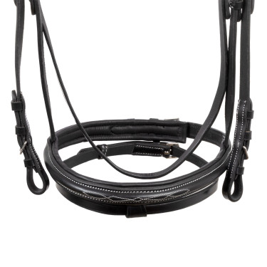 Bridão Supreme com Costura Contrastante e Rédeas Supreme Preto