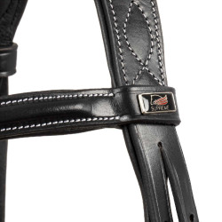 Bridão Supreme com Costura Contrastante e Rédeas Supreme Preto