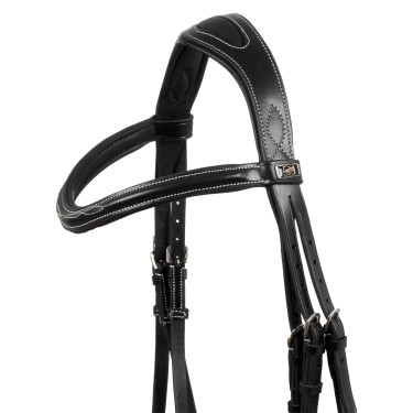 Bridão Supreme com Costura Contrastante e Rédeas Supreme Preto