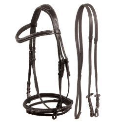 Bridão Supreme com Costura Contrastante e Rédeas Supreme Castanho Bridão Supreme com Costura Contrastante e Rédeas Supreme Castanho