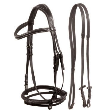 Bridão Supreme com Costura Contrastante e Rédeas Supreme Castanho Bridão Supreme com Costura Contrastante e Rédeas Supreme Castanho