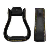 Estribos Western em Couro Lakota Preto Estribos Western em Couro Lakota Preto