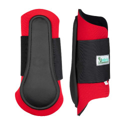 Caneleiras de Neoprene com Casco de Borracha Umbria Equitazione Vermelho