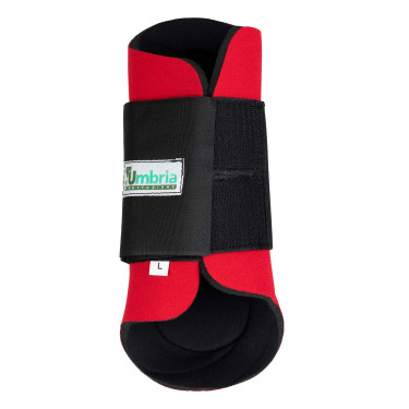 Caneleiras de Neoprene com Casco de Borracha Umbria Equitazione Vermelho