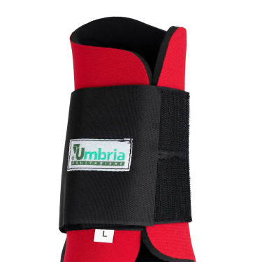 Caneleiras de Neoprene com Casco de Borracha Umbria Equitazione Vermelho
