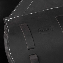 Bolsa de Sela em Bezerro Fecho com 3 Tiras Pool's Preto