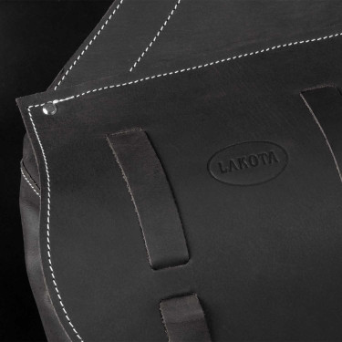 Bolsa de Sela em Bezerro Fecho com 3 Tiras Pool's Preto