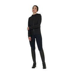 Casaco softshell ajustado com fecho corta-vento feminino Equestro Preto