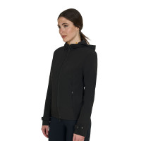 Casaco softshell ajustado com fecho corta-vento feminino Equestro Preto Casaco softshell ajustado com fecho corta-vento feminino Equestro Preto