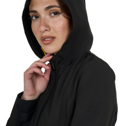 Casaco softshell ajustado com fecho corta-vento feminino Equestro Preto