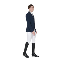 Casaco de competição perfurado masculino em tecido técnico Equestro Blazer marinho Azul-marinho