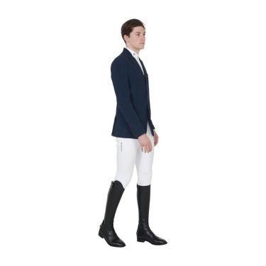 Casaco de competição perfurado masculino em tecido técnico Equestro Blazer marinho Azul-marinho