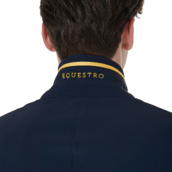 Casaco de competição perfurado masculino em tecido técnico Equestro Blazer marinho Azul-marinho